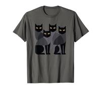 Gothic Cats Emo Grunge Punk Graphic Goth Mid-Century Modern Maglietta