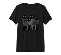 Gothic Cats Emo Grunge Punk Graphic Goth Mid-Century Modern Maglietta Premium