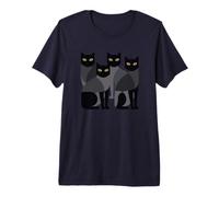 Gothic Cats Emo Grunge Punk Graphic Goth Mid-Century Modern Maglietta Premium