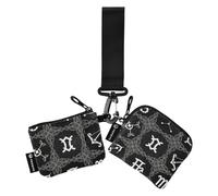 Gothic Constellation Nero Bianco Portamonete da donna Porta Carte Sottile Portatile ID Card Holder Protector con Tasca con Cerniera per Uso Quotidiano 2 Confezioni de credito para Hombre