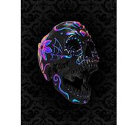 Gothic Day of the Dead Dia De Los Muertos Sketch Book with Colorful Skull on Faded Damask Pattern with White Color Interior Pages and Page Numbers: A ... drawing, sketching, and practicing art skills