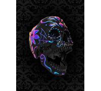 Gothic Day of the Dead Dia De Los Muertos Sketch Book with Colorful Skull on Faded Damask Pattern with White Color Interior Pages and Page Numbers: A ... drawing, sketching, and practicing art skills