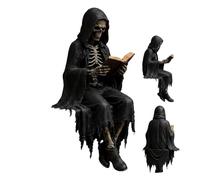Gothic Decor Statue - Dark Cloaked Reaper Figurine, Grim Skeleton Sculpture
