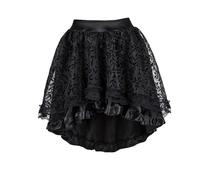 Gothic Dress Gonna Corsetto Vintage Steampunk Nera Marrone con Chiusura a Cerniera Posteriore e Sovrapposizione di Pizzo, gonne Asimmetriche(Black,XXXL)
