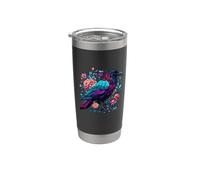 Gothic Edgar Allen Poe Nevermore Floral Crow Raven Lover Bicchiere termico in acciaio inox doppia parete