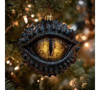 Gothic Fantasy Round Xmas Decor with Glossy Finish,Dragon Eye 2D Flat Ornament,Unique Dragon's Eye Holiday Ornament for Dragons Enthusiasts and Collectors Gifts