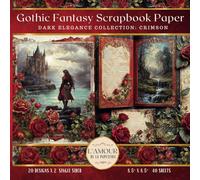 Gothic Fantasy Scrapbook Paper: Dark Elegance Collection : Crimson | Junk Journaling, Collage, Mixed Media Art, Crafting, Card Making