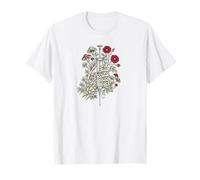 Gothic Floral Skeleton Hand Syringe Funny Nurse Maglietta