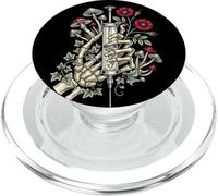 Gothic Floral Skeleton Hand Syringe Funny Nurse PopSockets PopGrip per MagSafe