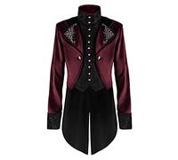 Gothic frack, cappotto da uomo, lungo, classico, giacca medievale, taglie grandi, retrò, stile vittoriano, gonna da passeggio tuxedo teatro performance, costume da cosplay Halloween
