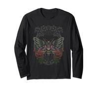 Gothic Garden Floral Skull Pastel Goth Dark Estetic Maglia a Manica