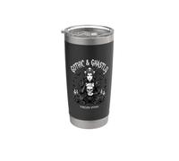 Gothic & Ghastly Forever Spooky Dark Lady con teschio e rose Bicchiere termico in acciaio inox doppia parete