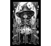 Gothic Girls - Eight of Swords Tarot Card Notebook (Black Cover Edition): Halloween Witches - Spooky Adorable Chibi Creepy Doll, A5 Ruled Lined Notebook