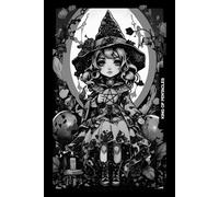 Gothic Girls - King of Pentacles Tarot Card Notebook (Black Cover Edition): Halloween Witches - Spooky Adorable Chibi Creepy Doll, A5 Ruled Lined Notebook