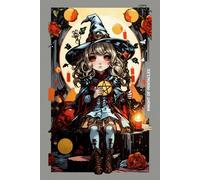 Gothic Girls - Knight of Pentacles Tarot Card Notebook (Color Cover Edition): Halloween Witches - Spooky Adorable Chibi Creepy Doll, A5 Ruled Lined Notebook