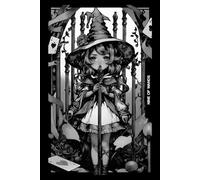 Gothic Girls - Nine of Wands Tarot Card Notebook (Black Cover Edition): Halloween Witches - Spooky Adorable Chibi Creepy Doll, A5 Ruled Lined Notebook