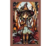Gothic Girls - Six of Wands Tarot Card Notebook (Color Cover Edition): Halloween Witches - Spooky Adorable Chibi Creepy Doll, A5 Ruled Lined Notebook