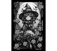 Gothic Girls - Ten of Pentacles Tarot Card Notebook (Black Cover Edition): Halloween Witches - Spooky Adorable Chibi Creepy Doll, A5 Ruled Lined Notebook