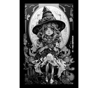 Gothic Girls - The Emperor Tarot Card Notebook (Black Cover Edition): Halloween Witches - Spooky Adorable Chibi Creepy Doll, A5 Ruled Lined Notebook