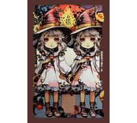 Gothic Girls - The Lovers Tarot Card Notebook (Color Cover Edition): Halloween Witches - Spooky Adorable Chibi Creepy Doll, A5 Ruled Lined Notebook