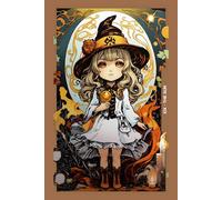 Gothic Girls - The Sun Tarot Card Notebook (Color Cover Edition): Halloween Witches - Spooky Adorable Chibi Creepy Doll, A5 Ruled Lined Notebook