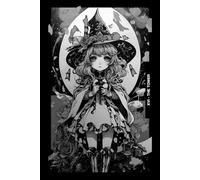 Gothic Girls - The Tower Tarot Card Notebook (Black Cover Edition): Halloween Witches - Spooky Adorable Chibi Creepy Doll, A5 Ruled Lined Notebook