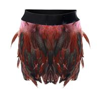 Gothic - Gonna a piuma corta da donna, in vita elasticizzata, con gonne sexy irregolari, alla moda, per cosplay, feste, fasciatoio, festival, abbigliamento da ballo per Halloween e carnevale, Colore