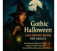 Gothic Halloween Coloring Book for Adults: 40 Intricate Halloween Pages Spooky Gothic Scenes for Stress Relief and Creative Relaxation