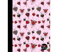 Gothic Heart Composition Notebook: Hand Drawn Dark Romantic Valentine Journal with Charmed in Red Amulet Design