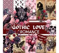 GOTHIC LOVE- ROMANCE SCRAPBOOK PAPER: This is a double sided craft paper, used in DIY junk journals, EPHEMERA, ORIGAMI, DECOUPAGE, MIXED MEDIA ART, Collage
