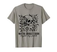 Gothic May The Bridges I Burn illuminare Il Mio cammino con Skull Roses Maglietta
