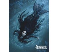 Gothic Notebook for teens, students and adults - The Mythical Collection: The Siren of the Silver Tides: 8.5"x11", 200 pages, College ruled with margin, Glossy Siren Themed Cover