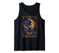 Gothic Pagan Tarocchi Occulto Carta Luna e Gatto Donne Canotta