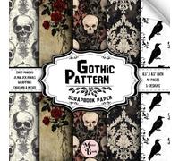 Gothic Pattern Scrapbook Paper: Double Sided Sheets | Dark Themed for Decoupage, Junk Journals, Origami, and Various DIY Craft Projects | 8.5" x 8.5" (21.59 x 21.59 cm)