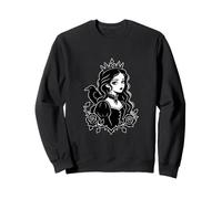 Gothic Princess Raven Dark Cartoon Victorian Graphic Felpa