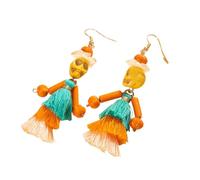 Gothic Punk Halloween Scheletro Orecchini Pendenti Nappe Lunghe Frange Gioielli per le Donne Accessori per Feste Lunghe Nappe Orecchie Gioielli, Misura unica, come descritto, come descritto