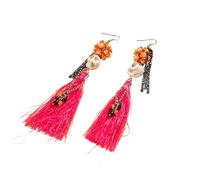 Gothic Punk Halloween Scheletro Orecchini Pendenti Nappe Lunghe Frange Gioielli per le Donne Accessori per Feste Lunghe Nappe Orecchie Gioielli
