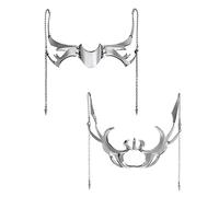 Gothic Punk Metallo Ornamento Fluid Face Orecchini Ragazzi Ragazzi Ragazze Strada Hip Hop Fantastici Accessori Regalo Maschera Per Uomini Cosplay Metallo Per Donna Collana Viso Gioielli Per La