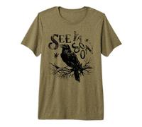 Gothic Raven See Ya Soon Meme Crow Design Maglietta Premium