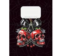 Gothic Red Skull Cherry Composition Notebook, 8.5 x 11 College Ruled Notebook, 120 College Ruled Pages, Dark Aesthetic Spider Web Journal, Alternative ... School Notebook for Students, Teens & Adults