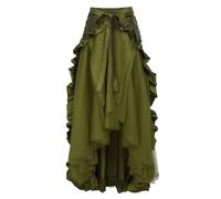 Gothic Rock da donna a vita alta, con volant, gonna lunga con orlo irregolare, stile vintage, vittoriano, per Halloween e carnevale