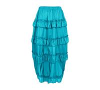Gothic Rock da donna a vita alta, stile steampunk, maxi gonna da donna elegante medievale, gonna a portiera vittoriana anteriore corta posteriore lunga gonna pirata, abbigliamento festivo per