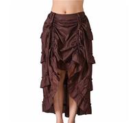 Gothic Rock da donna lunga steampunk, maxi gonna da donna a vita alta, medievale, con volant, vintage, per Halloween e carnevale