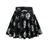 Gothic Rock - Gonna corta da donna con stampa a zucca, a vita alta, sexy, linea ad A, per cosplay, feste, abbigliamento da festa, per Halloween, streetwear e carnevale
