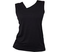 Gothic Rock, top senza maniche delle donne di base con il nero Particolare di manica a pieghe - M - Spirale