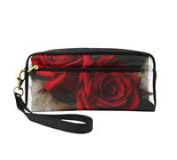 Gothic Rose 1 borsa per il trucco in pelle stampata con cinturino da polso portatile da viaggio borsa da toilette borsa organizer per cosmetici per donne