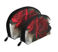 Gothic Rose 1 borsa per il trucco stampata 2 pezzi portatile Shell Travel Toiletry Bag Cosmetic Organizer Bag per le donne