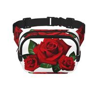 Gothic Rose - Marsupio unisex regolabile a doppio strato, quadrato, per attività all'aperto, viaggi, corsa, escursionismo, Nero , Taglia unica