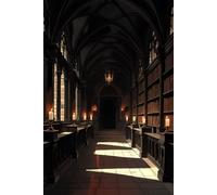 Gothic Scholar Notebook: Gothic Library Hallway, 120 Lined Pages, 6x9 in: A Classic Academic Journal Inspired by Medieval Libraries