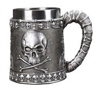 Gothic Skeleton - Tazza da tè in metallo con teschio in acciaio, calice termico per feste creative | Uniquee Horror Cup for Women Halloween Party Camping Tea Milk Birthday